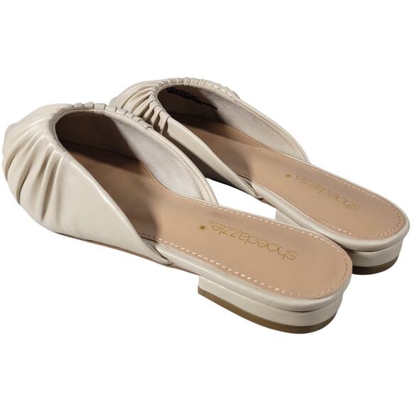 Shoedazzle Kheo Pointed Toe Mule Flats Bone 8 NIB - Picture 6 of 16
